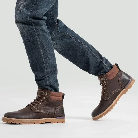 👑Men's Chukka Hiking Boots Dark Brown Waterproof Casual Lace Up Comfort Shoes